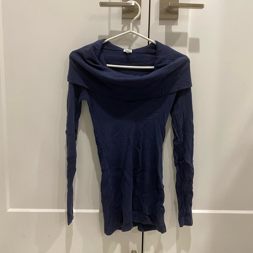 Splendid thermal off shoulder cowl sweater